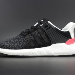Adidas EQT Support 9317 Core Black Turbo replica sneakers featuring a sleek black design with vibrant turbo accents, ideal for sneaker enthusiasts seeking high-quality replicas.