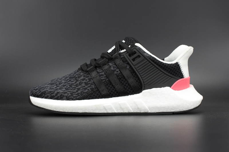 Adidas EQT Support 9317 Core Black Turbo replica sneakers featuring a sleek black design with vibrant turbo accents, ideal for sneaker enthusiasts seeking high-quality replicas.