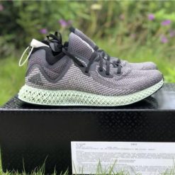 Adidas Futurecraft 4D Print Gray Green replica sneakers featuring a sleek gray and green design, advanced 4D printed midsole technology, and a modern athletic silhouette suitable for sneaker enthusiasts and casual wear.