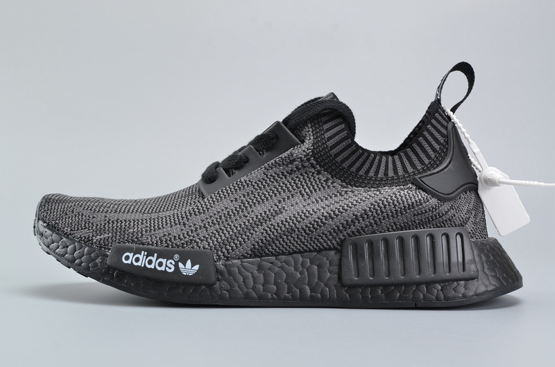 Adidas NMD R1 Friends And Family Pitch Black S80489 replica sneakers featuring a sleek all-black design, premium materials, and signature Boost cushioning for superior comfort and style.