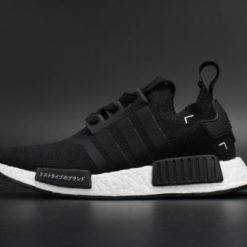 Adidas NMD R1 PK Japan Boost Black replica sneakers featuring a sleek black design, innovative Boost technology, and the signature Primeknit upper for a comfortable fit and stylish look.