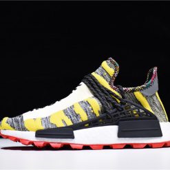 Adidas Pharrell X NMD HU Solar Pack Red replica sneakers featuring a vibrant red colorway, unique design elements, and comfortable silhouette ideal for streetwear enthusiasts.