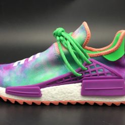 Adidas Pharrell x NMD Human Race Holi Festival replica sneakers featuring vibrant colors and unique design elements inspired by the Holi Festival, perfect for sneaker enthusiasts looking for high-quality replicas.