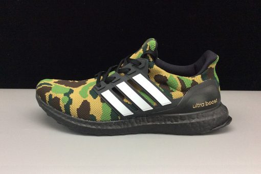 Adidas Ultra Boost 40 Bape Camo replica sneakers featuring a stylish camouflage design, crafted for comfort and performance, perfect for sneaker enthusiasts and collectors.