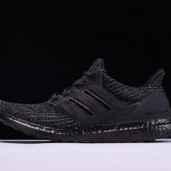 Adidas Ultra Boost 40 Triple Black replica sneakers showcasing a sleek all-black design with a breathable mesh upper and cushioned sole for optimal comfort and style.