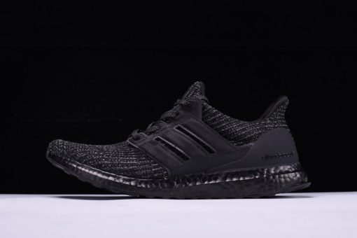 Adidas Ultra Boost 40 Triple Black replica sneakers showcasing a sleek all-black design with a breathable mesh upper and cushioned sole for optimal comfort and style.