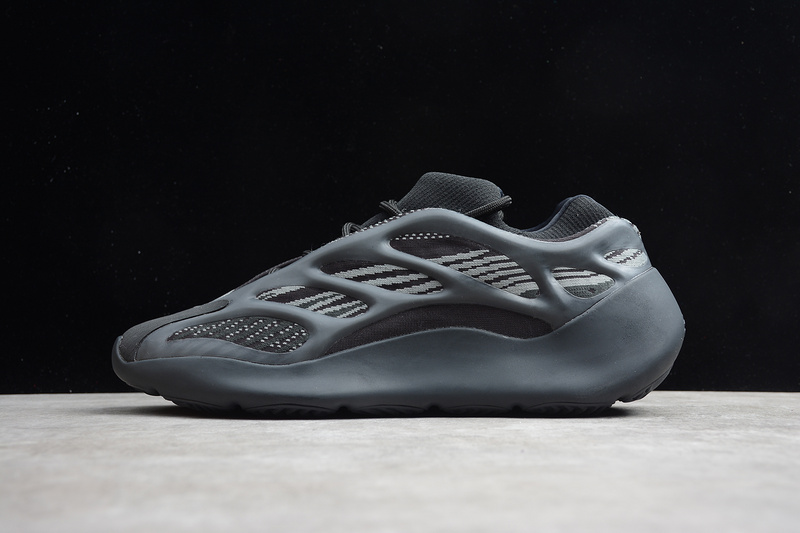 Adidas Yeezy 700 V3 Alvah Black H67799 replica sneakers featuring a sleek black colorway, futuristic design, and breathable mesh upper, perfect for stylish casual wear.