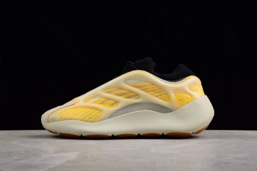 Adidas Yeezy 700 V3 Mono Safflower replica sneakers featuring a vibrant yellow and gray colorway, designed for stylish comfort and modern urban appeal.