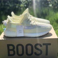 Adidas Yeezy Boost 350 V2 Beige Yellow White replica sneakers featuring a stylish design with a blend of neutral colors, perfect for casual wear and sneaker enthusiasts.