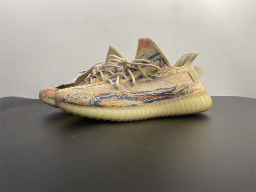 Adidas Yeezy Boost 350 V2 MX Oat replica sneakers showcasing a vibrant mix of colors and unique design elements, perfect for sneaker enthusiasts and collectors.