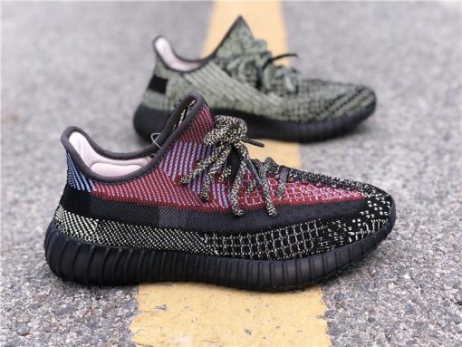 Adidas Yeezy Boost 350 V2 Yecheil Reflective high-quality replica sneakers showcasing a vibrant color mix and reflective detailing, perfect for sneaker enthusiasts looking for stylish and affordable alternatives.