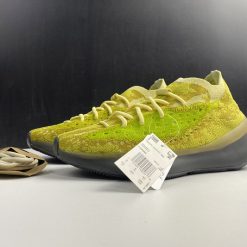 Adidas Yeezy Boost 380 Hylte Glow FZ4990 replica sneakers featuring a vibrant yellow-green colorway, a unique textured upper, and signature Boost soles for enhanced comfort and style.