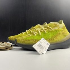 Adidas Yeezy Boost 380 Hylte Glow replica sneakers featuring a vibrant yellow-green upper, sleek design, and signature Boost cushioning technology for optimal comfort and style.