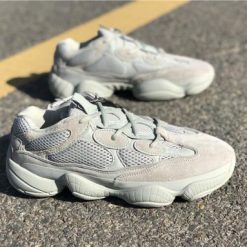 Adidas Yeezy Boost 500 Salt replica sneakers featuring a sleek design with a premium suede and mesh upper, chunky midsole for comfort, and stylish colorway perfect for casual wear.