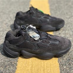 Adidas Yeezy Boost 500 Utility Black F36640 high-quality replica sneakers featuring a sleek all-black design, premium materials, and a comfortable cushioned sole for a stylish and functional look.