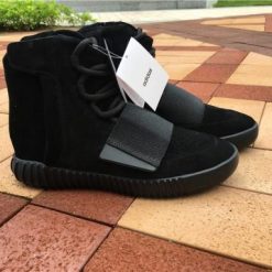 Adidas Yeezy Boost 750 Triple Black replica sneakers showcasing a sleek black design, premium materials, and iconic silhouette, perfect for sneaker enthusiasts and fashion-forward individuals.