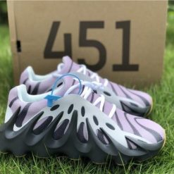All New Adidas Yeezy Boost 451 Purple Grey replica sneakers featuring a stylish purple and grey colorway with intricate design details, ideal for sneaker enthusiasts seeking premium replicas.