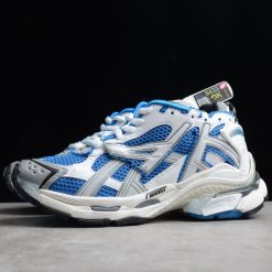Balenciaga Runner White Blue sneaker, high-quality replica sneakers featuring a modern design and vibrant color combination, perfect for sneaker enthusiasts.