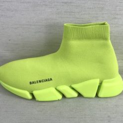 Balenciaga Speed 2.0 Neon Yellow Sneaker replica sneakers featuring a sleek, sock-like design and vibrant neon yellow color, perfect for stylish streetwear enthusiasts.