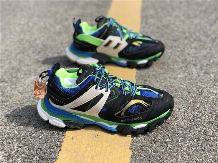 Balenciaga Track Black Green Sneaker replica sneakers showcasing a stylish, modern design with a blend of black and green colors, ideal for sneaker enthusiasts seeking high-quality alternatives.