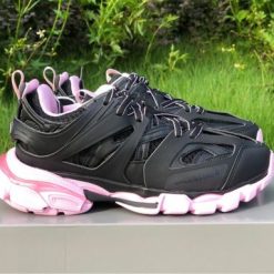 Balenciaga Track Black Pink Sneaker, high-quality replica sneakers featuring a striking black and pink colorway, designed for style and comfort.