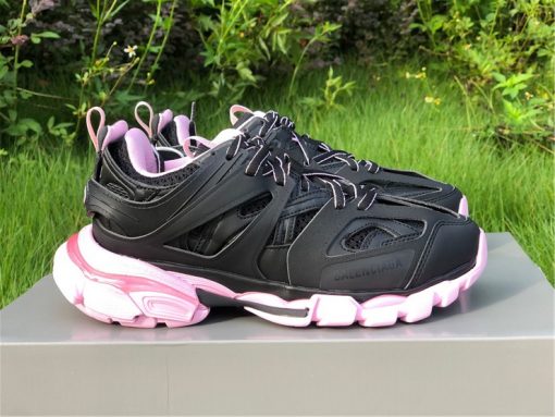 Balenciaga Track Black Pink Sneaker, high-quality replica sneakers featuring a striking black and pink colorway, designed for style and comfort.