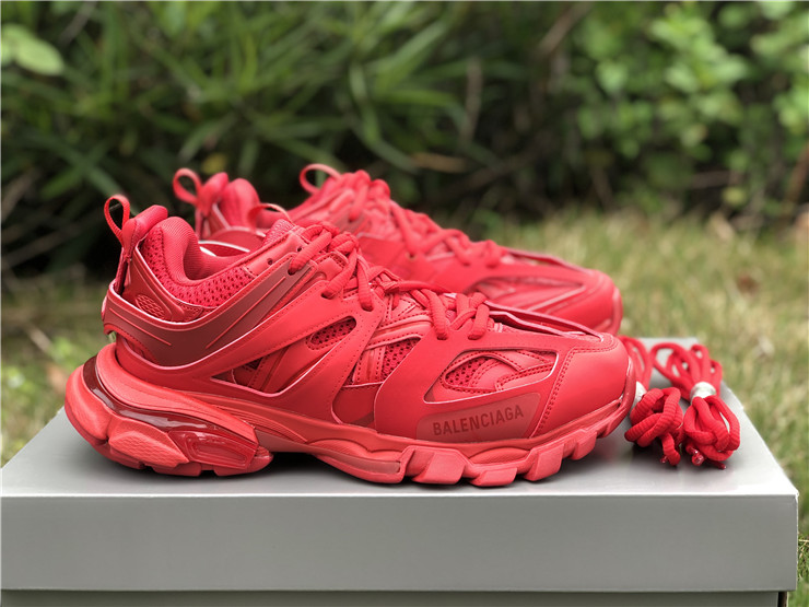 Balenciaga Track Bright Red Sneaker, high-quality replica sneakers featuring a bold red color, intricate design, and trendy aesthetic for sneaker enthusiasts.