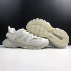 Balenciaga Track Clear Sole White Sneaker replica sneakers featuring a sleek design with transparent sole, perfect for fashion-forward individuals seeking high-quality footwear.