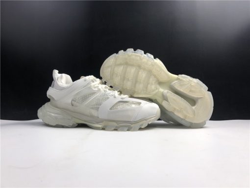 Balenciaga Track Clear Sole White Sneaker replica sneakers featuring a stylish design with a transparent sole, showcasing high-quality materials and craftsmanship, ideal for fashion-forward individuals looking for luxury at an affordable price.