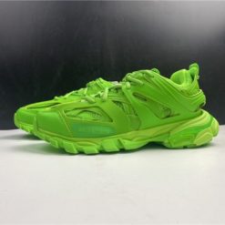 Wholesale Luxury Balenciaga Track Fluo Green Sneaker showcasing a vibrant neon green colorway, designed as high-quality replica sneakers for sneaker enthusiasts looking for stylish and affordable options.