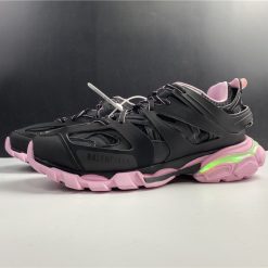 Balenciaga Track LED Black Pink Sneaker, high-quality replica sneakers featuring a stylish design, vibrant black and pink colorway, and innovative LED details for a trendy look.