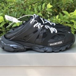 Balenciaga Track Mule Black Sneaker, high-quality replica sneakers featuring a sleek black design, breathable fabric, and cushioned sole for ultimate comfort and style.