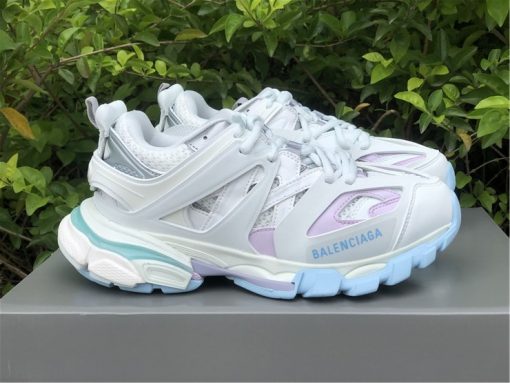 Balenciaga Track Pastel Sneaker in soft pastel colors designed as high-quality replica sneakers, featuring a stylish and modern silhouette perfect for casual or sporty looks.