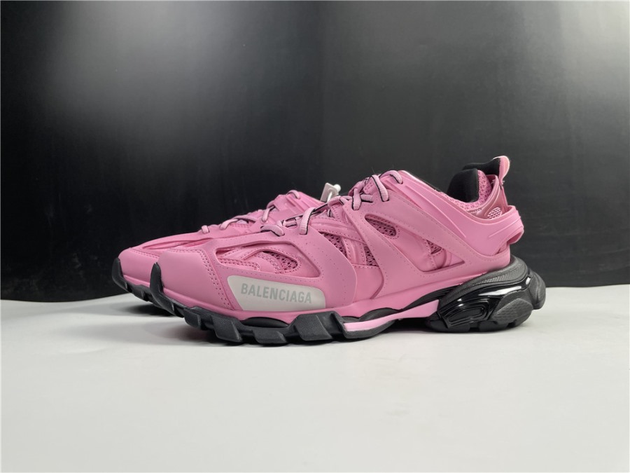 Wholesale Luxury Balenciaga Track Pink Black Sneakers showcasing a stylish design with vibrant color accents, perfect for sneaker enthusiasts seeking high-quality replica sneakers.