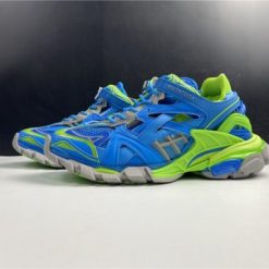 Balenciaga Track 2 Blue Green Sneaker, high-quality replica sneakers featuring a bold color combination and stylish design for sneaker enthusiasts.