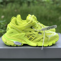 Balenciaga Track 2 Fluorescent Yellow Sneaker - high-quality replica sneakers featuring a bold fluorescent yellow design, intricate detailing, and modern athletic aesthetic perfect for sneaker enthusiasts.