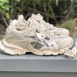 Balenciaga Track 2 Rose Gold Sneaker replica sneakers featuring a stylish design, premium materials, and intricate detailing for fashion-forward enthusiasts.