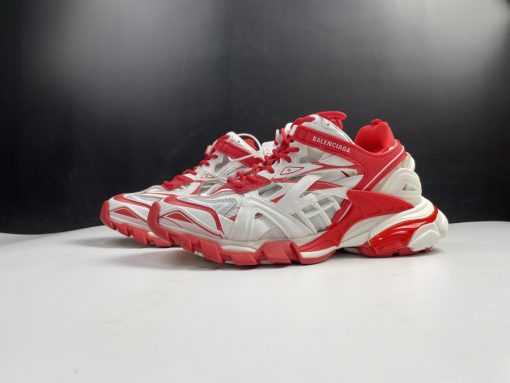 Balenciaga Track 2 White Bright Red Sneaker replica sneakers featuring a stylish design with a mix of bright red and white colors, perfect for sneaker enthusiasts looking for high-quality replicas.