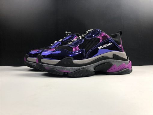 Balenciaga Triple S Bright Purplish Red replica sneakers showcasing a vibrant colorway and chunky silhouette, perfect for sneaker enthusiasts seeking high-quality alternatives.