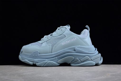 SEO Alt Text: "Balenciaga Triple S Light Blue Sneaker - a high-quality replica sneaker featuring a stylish light blue design, chunky silhouette, and premium materials, perfect for sneaker enthusiasts seeking fashionable shoes."