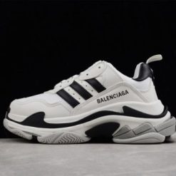 Balenciaga X Adidas Triple S White Black Sneaker - Premium replica sneakers featuring a stylish blend of white and black tones, designed for comfort and fashion, perfect for sneaker enthusiasts looking for high-quality shoes.