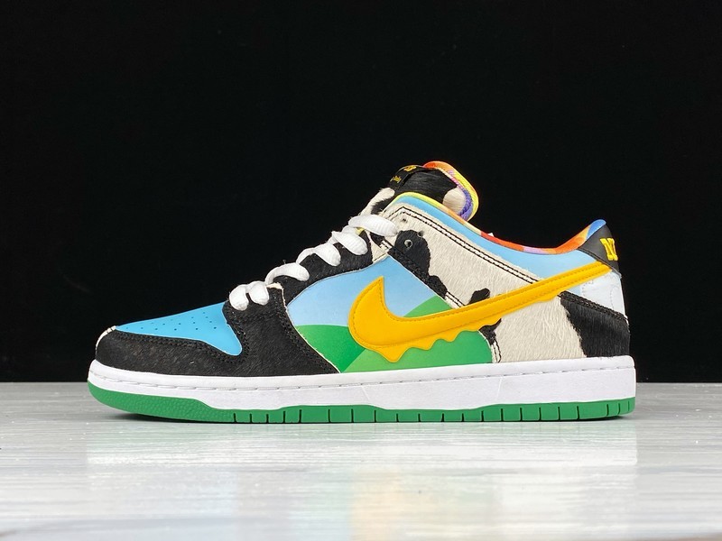 High-quality replica sneakers featuring the Ben Jerrys x Nike SB Dunk Low Chunky Dunky design, showcasing vibrant colors and unique patterns inspired by the popular ice cream brand.
