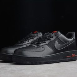 Nike Air Force 1 Low Black Red Reflective DO6389 001 replica sneakers featuring a sleek black upper with vibrant red accents and reflective detailing, perfect for sneaker enthusiasts looking for high-quality alternatives.