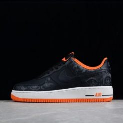 Nike Air Force 1 Low Halloween 2021 replica sneakers featuring a sleek black and orange colorway, designed for Halloween with ghostly details and premium materials, ideal for sneaker enthusiasts and collectors.