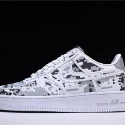 Nike Air Force 1 Low Premium QS Digi Camo replica sneakers featuring a stylish digital camouflage pattern and iconic design elements for a fashionable footwear option.