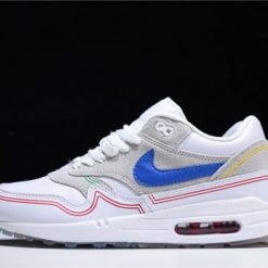 Nike Air Max 1 Pompidou Center Day replica sneakers featuring a vibrant design inspired by the iconic architectural lines and colors of the Pompidou Center, showcasing premium materials and craftsmanship for sneaker enthusiasts.