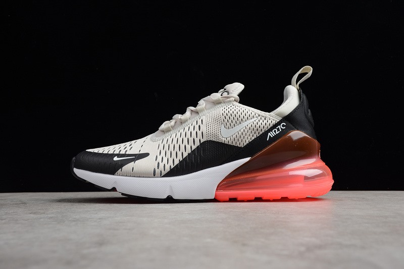 Nike Air Max 270 Light Bone Hot Punch replica sneakers featuring a stylish design with a light bone upper and vibrant hot punch accents, perfect for sneaker enthusiasts seeking high-quality alternatives.