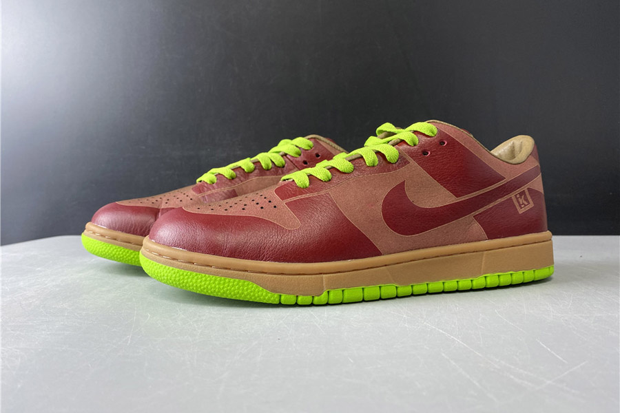 Nike Dunk Low 1 Piece Laser Varsity Red Chartreuse replica sneakers featuring a vibrant colorway, quality craftsmanship, and stylish design perfect for sneaker enthusiasts.