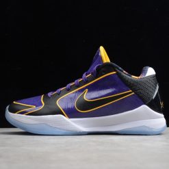 Nike Kobe 5 Protro Lakers CD4991 500 high-quality replica sneakers showcasing a vibrant purple and gold colorway with iconic design details, perfect for basketball enthusiasts and sneaker collectors.