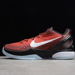 Nike Kobe 6 Protro Challenge Red replica sneakers showcasing a vibrant red and black colorway with intricate detailing, designed for fans and collectors seeking high-quality replicas of the iconic basketball shoe.